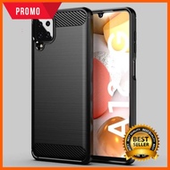 CASING SAMSUNG A12 SOFT CASE BRUSHED CARBON COVER