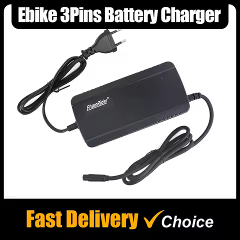Ebike Lithium Battery Charger 3 Pins Plug 36V-58.8V Compatible Electric Bike Battery Pack Charger fo