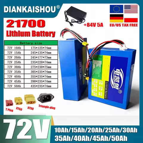 72V 50Ah-10Ah high-power rechargeable battery tax exem lithium battery pack 3000W electric motorcycl