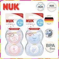 NUK Soother Pacifier Puting 6-18 Months Baby Rose Baby Blue Latex