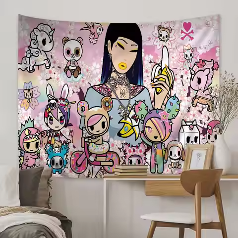 Famous Brand Kawaii T-Tokidoki 2025 Photography Background Kids Birthday Cake Smash Portrait Decor B