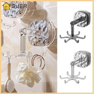 SUER Hanger Rack, ABS No-Punch 360° Rotating Hook, Kitchen Gadgets Adhesive Multifunctional Six-claw Gadgets Organizer Hook for Home Bathroom Decor