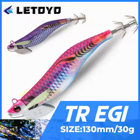 LETOYO 30g 130mm TR egi lure sinking squid jig luminous squid lure artificial bait for webfoot octop