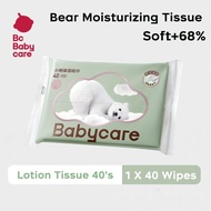 Bc Babycare (1 x 40's) Lotion Baby Tissue Soft Moisturizing Tissue No Redness Thicker Facial Tissue 