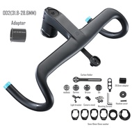 Clearance Sale！2023 LEXON Aero Carbon Handlebar 28.6mm/31.8mm OD2 Integrated Bar Road Bicycle Handlebar matt black OD2 stem spacer computer mount