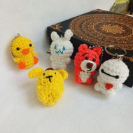 Amigurumi Pomponpurin, cinnamonroll, lotso, duck, baymax Keychain