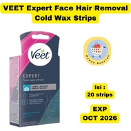 VEET Expert Cold Face Wax Strip Hair Removal for sensitive skin, 20 strips