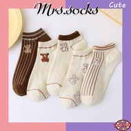 Mrs.socks Bear Cute Socks Ankle Socks Women Stokin Pendek Perempuan Stoking Comel Stocking Muslimah Kaos Kaki 襪子女 襪子女