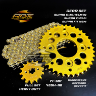 GEAR GIR SET PAKET SUPRA X 125 HELM IN BLADE 125 FI SUPRA X 125 FI 14T 38T 428H