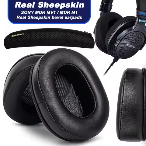 EarPads For SONY MDR MV1 / MDR M1 Sheepskin Earmuffs Headphones Memory Covers Sponge Handmade