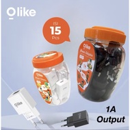 Olike C111 Batok Charger 1 USB Port (1 Jar Contains 15PCS) Adapter Charger 5V 1A