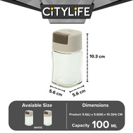 Citylife 100ml Press-Type Quantitative Salt Shaker Each Press 0.5g Seasoning Container Glass Household Quantitative Salt Bottle H-9459