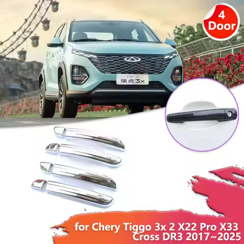 Car Door Handle Cover for Chery Tiggo 3x 2 X22 Pro X33 Cross DR3 2017~2025 ABS Sticker Trim Decor Sc