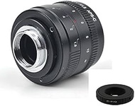 Pixco APS-C Television CCTV 50mm F1.8 Lens for C Mount Camera + C Mount 16mm CCTV Movie Adapter for 