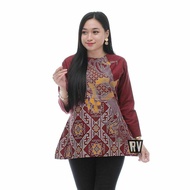 Baju Batik Wanita Modern Blus Batik Kerja Cewek Remaja Dewasa Lengan 3/4 2022 SM008