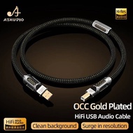 ATAUDIO HiFi USB OCC Gold Plating Audio Cable DAC USB Type A to B Cable Type A-C C-B C-C for Phone D