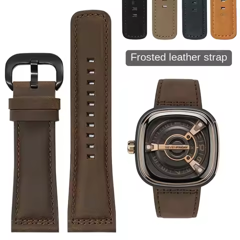 Frosted Leather Watch Band With Substitute For M2 Q2 P3 Series Cowhide Strap 28mm