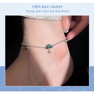 Lotus women's silver anklet - Beautiful silver anklet Pansy Silver Shop