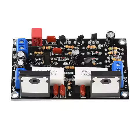 DC -10V-45V 100W 2SC5200+2SA1943 mono High Power Post Stage Amplifier Board Low Noise HIFI Audio Amp