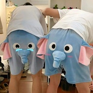 Couple Funny Casual Pants Flying Baby Elephant Shorts Creative Cartoon Pants Elephant Trunk Pants Lo