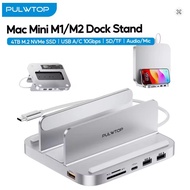 PULWTOP BS212B VERTICAL Mac Mini M1 M2 DOCK USB C HUB WITH SSD ENCLOSURE USB a/C 3.2 USB a 2.0 SD/TF