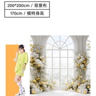 ผ้าพื้นหลังถ่ายภาพ Kate Pure White Simple European Style Indoor Photography Wall Hanging Curtain Wed