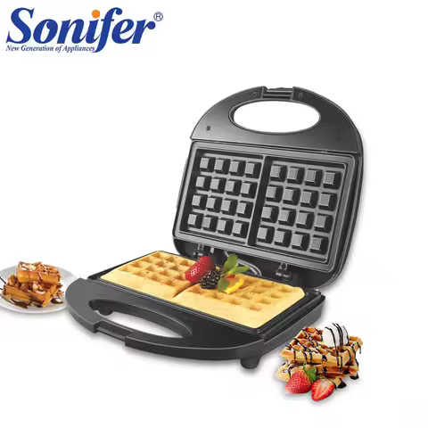 Waffle Maker with Non-Stick Coated Plates, Cool Touch Housing, Power and Ready Indicators, Breakfast