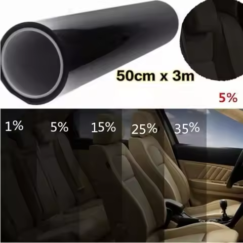 1Pack 3Mx50CM VLT Black Car & Home Window Film PET Material Solar UV Protector Easy-Stick UV Blockin