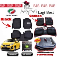 🔥2022 Latest Carbon🔥(2 colors) Perodua Myvi Lagi Best 2011-2014 5D Car Carpet Custom Made Non Slip F