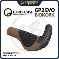 Ergon GP2 Evo BioKork Ergonomic Bicycle Grips with 2-Finger Bar Ends for MTB Touring Hybrid Folding 