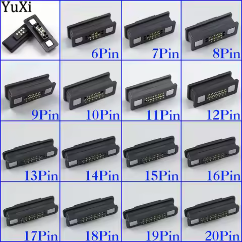 1Pair Waterproof Magnetic Pogo Pin Connector 2A Male Female Spring Loaded DC Power S 13Pin 14P 15P 1