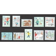 JAPAN 2019 WINTER GREETINGS 84 YEN (WINTER SPORTS) COMP. SET OF 10 STAMPS IN FINE USED CONDITION