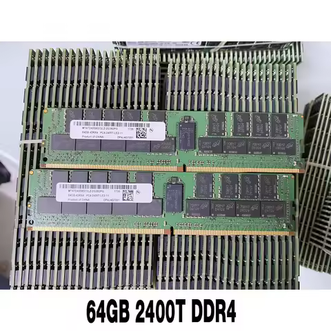 1PCS RAM 64G 2400 4DR×4 RECC RDIMM Server Memory MTA72ASS8G72LZ-2G3B2PG 64GB 2400T DDR4