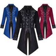 Adult Men Victorian Medieval Coat Punk Tuxedo Halloween Cosplay Costume Tailcoat Gothic Steampunk Tr