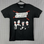 5 Seconds of Summer Band T Shirt Adult Medium Black Crossed Lines Graphic Grunge