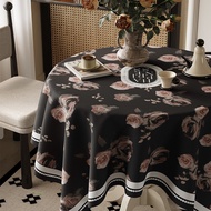 O6IO American Retro Fabric Round Table Tablecloth Light Luxury High-End Feeling 2025 Round Coffee Ta