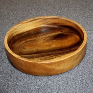 SANDERWOOD Round Straight Wooden Tray - Serving Tray 2.5x12x12 inches - 1 pc