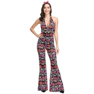 Adult Retro 60s 70s Disco Hippie Hippy Costume Women Groovy Halloween Purim Party Costumes Fancy Dre