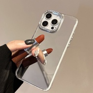Shiny Diamond Camera Frame Mirro Phone Case For Vivo Y13 Y12A Y12S Y11S Y10 Y5S Y3S T4X T4 T3 Lite U