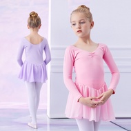 Girls Long Sleeve Ballet Leotard Tutu Dress Princess Gymnastics Dance Costumes Clothes