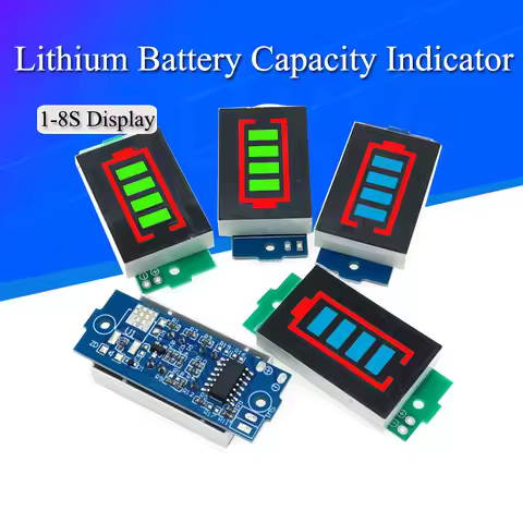 1S 2S 3S 4S Single 3.7V Lithium Battery Capacity Indicator Module 4.2V Blue Display Electric Vehicle