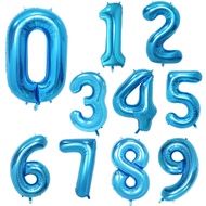 1pc 32 inch Blue 0-9 Number Foil Balloon Birthday Party Digital Balloons Festas e Comemorações Decor