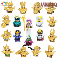 ของเล่นอนิเมะ VNBIQ Saint Seiya บล็อกตัวต่อ Athena Shiryu Ikki อิฐรูปปั้นนักรบทองของเล่นการ์ตูนสำหรับของขวัญวันเกิดสำหรับเด็ก BVNEA