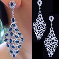 missvikki High Quality Long Pendant Earring for Women Original Boucle d'oreille Femme 2022 Full Austrian crystal Party Jewelry