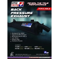 UMA EXHAUST BACK PRESSURE Y15ZR LC135 LCV8 RS150 lC1355S