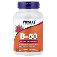 B-50 B-Complex Vitamin B วิตามินบีรวม B50 ดูดซึมนาน 100Veg Capsules บีคอมแพล็กซ์