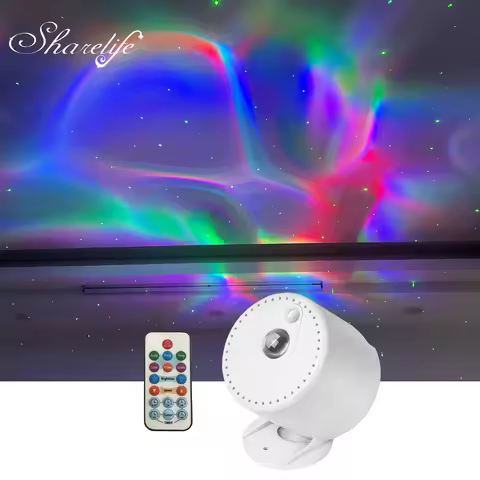 Sharelife Mini RGB Dynamic Aurora LED with Green Laser Star Starry Sky Lights for Home Party DJ Birt