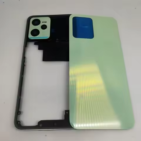 For Oppo Realme C35 RMX3511 Phone Housing Middle Frame+Battery Back Cover Case Panel With Camera Len
