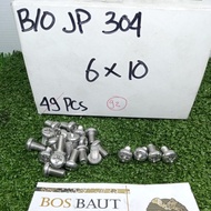 JP STAINLEES STEEL BOLT / SS304 SCREWDRIVER BOLT M6X10 P1.00