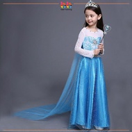 Frozen Princess Elsa Girl Dress Costume Party Birthday Baju Frozen Budak Perempuan